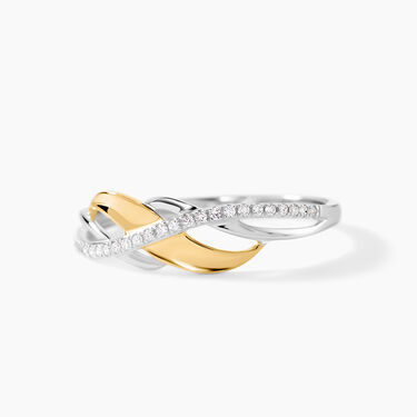 Bague Helene Or Bicolore Diamant - Bagues avec pierre Femme | Histoire d’Or